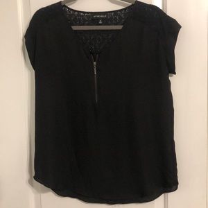 Black shirt with Lace Top